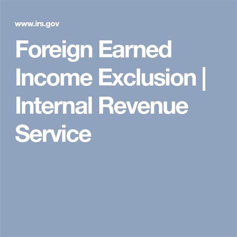 foreign earned income exclusion explained.